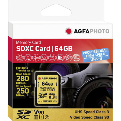 Product Κάρτα Μνήμης SDXC 64GB AgfaPhoto UHS II Professional High Speed U3 V90 base image