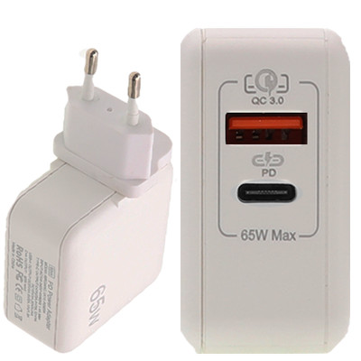 Product Φορτιστής Πρίζας Lamtech USB QC3.0/Type-C 65W base image