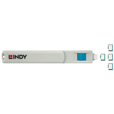 Product Kλειδαριά Lindy USB Type C port lock blue base image