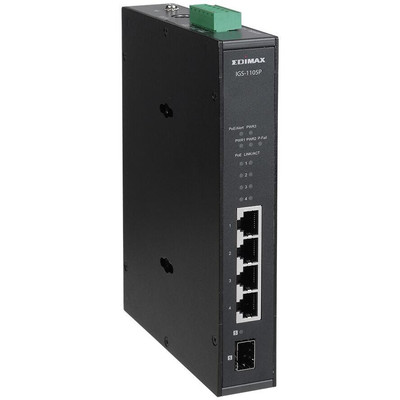 Product Power Supply Switch Edimax Industrial 4-Port POE GbE + 1 GbE SFP unmanag. base image