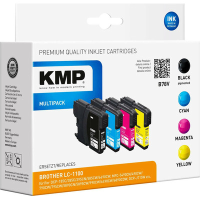 Product Μελάνι συμβατό KMP B78V Promo Pack BK/C/M/Y for Brother LC-1100 base image