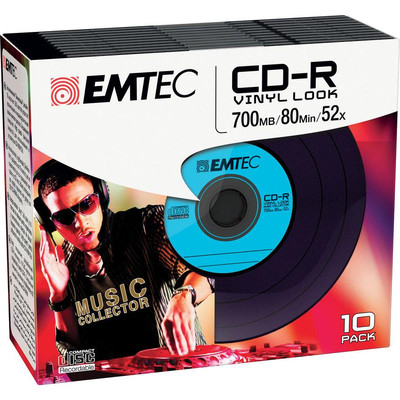 Product CD-R Emtec 700MB 10pcs 52x Vinyl Slim Classic base image