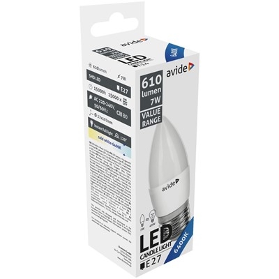Product Λάμπα LED Avide Value Κερί E27 7W Ψυχρό 6400K base image