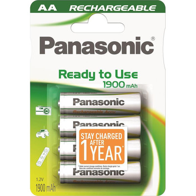 Product Επαναφορτιζόμενες Μπαταρίες 1x4 Panasonic NiMH Mignon AA 1900 mAh Ready to Use base image