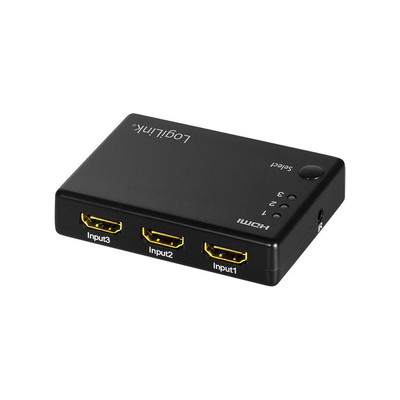 Product HDMI Switch LogiLink 3x1-Port, 1080p/60Hz, HDCP,CEC,RC,smal base image