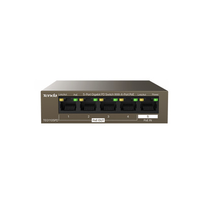 Product Network Switch Tenda 5-PORT GIGABIT PD with 4-PORT PoE base image