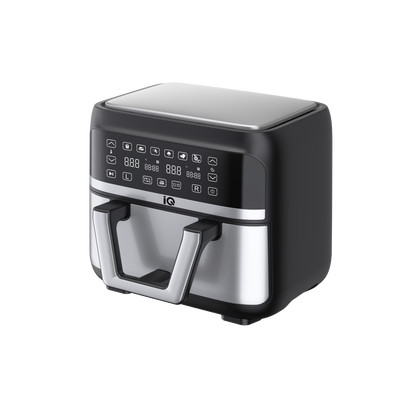 Product Φριτέζα Αέρος IQ AF-005 Air Fryer με Διπλό Αποσπώμενο Κάδο 9lt Ασημί base image