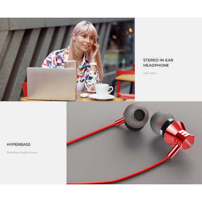 Product Handsfree Ακουστικά Aiwa STEREO TYPE-C IN-EAR with REMOTE AND MIC Black base image