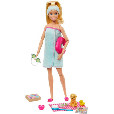 Product Mattel Barbie Wellness Ημέρα Ομορφιάς Σπα Κούκλα Με Κουτάβακι Και 9 Αξεσουάρ base image