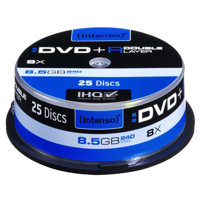 Product DVD+R Intenso 8,5GB 25pcs Cakebox DOUBLE LAYER 8x retail base image