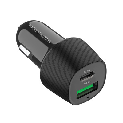 Product Φορτιστής Αυτοκινήτου Baykron USB A QC3.0 και Type-C 20W, 36W Μαύρος BKR-SL-CC-PDQC base image