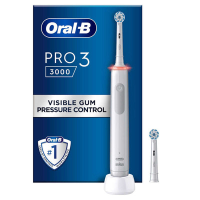 Product Ηλεκτρική Οδοντόβουρτσα Oral-B PRO 3 3000 Sensitive Clean White JAS22 base image