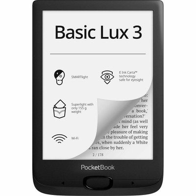 Product Ebook Reader PocketBook Basic Lux 3 InkBlack base image