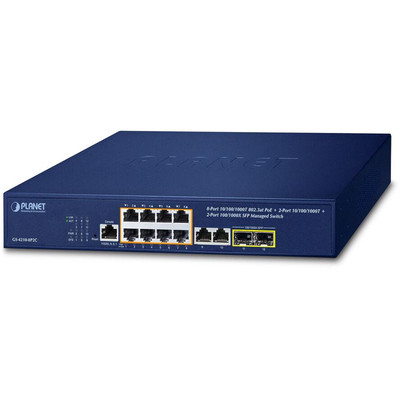 Product Network Switch Planet 8-Port GE GS-4210-8P2C 802.3at POE+ base image