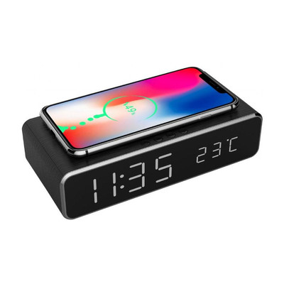Product Ασύρματος Φορτιστης GEMBIRD digital alarm clock black base image