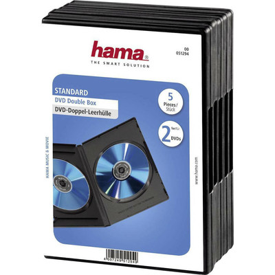 Product Θήκη DVD 1x5 Hama Double Jewel black 51294 base image