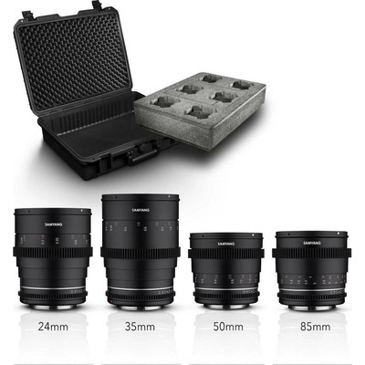 Product Σετ Φακοί Φωτογραφικών Μηχανών Samyang MF 24/35/50/85 MK2 VDSLR Case Kit Sony E base image
