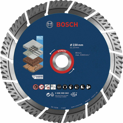 Product Δίσκος Κοπής Bosch EXPERT Multi Material Diamant 230x22.23x2.4x15 base image