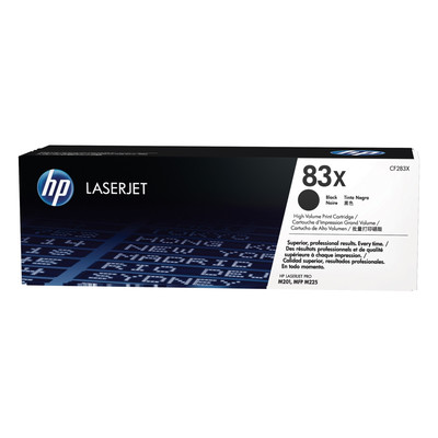Product Toner HP 83X - High Yield - Black - LaserJet - (CF283X) base image