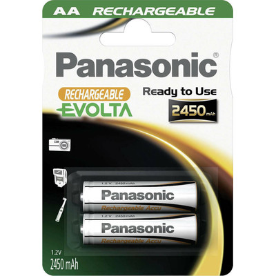 Product Επαναφορτιζόμενες Μπαταρίες 1x2 Panasonic Akku NiMH Mignon AA 2450 mAh Rechargeable Evolta base image