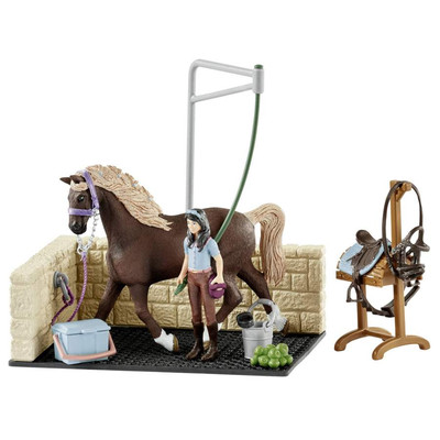 Product Φιγούρα Schleich Horse Club 42438 Washing Area with Emily & Luna base image