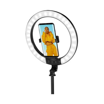 Product Ring Light Logilink with selfie stick tripod, diameter 20 cm base image
