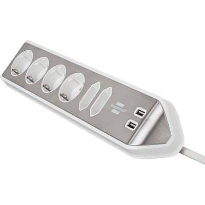 Product Πολύπριζο με USB Brennenstuhl estilo Corner 6-way Extension Lead white base image