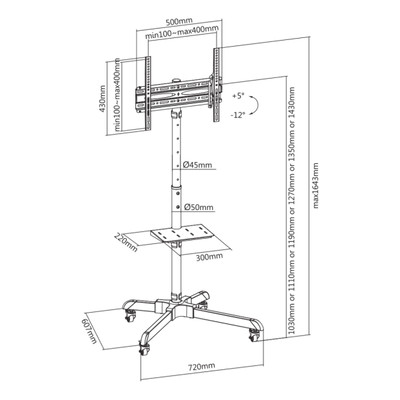 Product Βάση Τηλεόραση Sbox TROLLEY 32' - 55' / 81 - 140CM VESA 400x400MAX base image