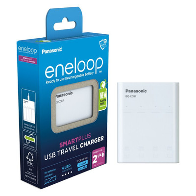 Product Φορτιστής Μπαταριών Panasonic Eneloop Smart Plus USB Travel BQ-CC87 4xAA K-KJ87MCD40 base image