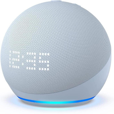 Product Smart Hub Amazon Echo Dot 5 Blue with clock base image