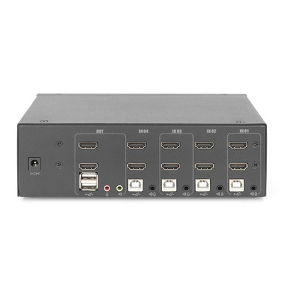 Product KVM Switch Digitus 4-Port 4K30Hz 2xHDMI 2xUSBA 2x3,5mKlinke base image