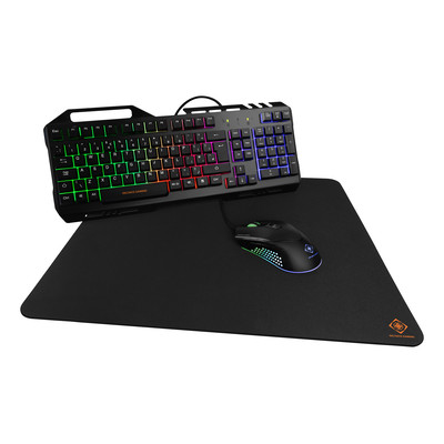 Product Gaming Kit Deltaco 3σε1 Ενσύρματο Πληκτρολόγιο Μεμβράνης UK Ποντίκι και Mousepad Μαύρα GAM-113-UK base image