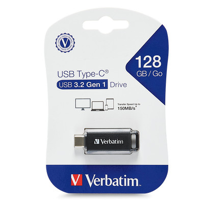 Product USB Flash 128GB Verbatim Retractable 3.2 Gen 1 USB-C base image