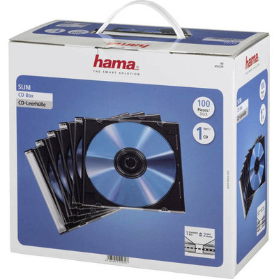 Product Θήκη CD 1x100 Hama Slim Jewel black 51270 base image