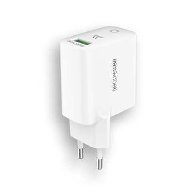 Product Φορτιστής Πρίζας RealPower PC-65 GaN White base image