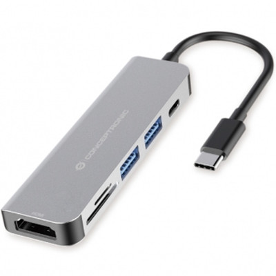 Product USB Hub Conceptronic 6in1 USB3.1/Cto2xUSB 3.0 HDMI SD/TF base image