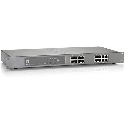Product Network Switch LevelOne 16x GE GEP-1621W250 19" 250W 16xPoE+ base image