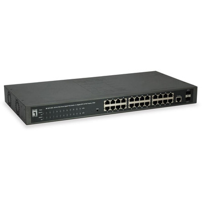 Product Network Switch LevelOne 24x GE GEP-2652 2xGSFP 370W 24xPoE+ base image
