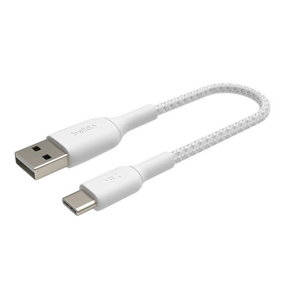 Product Καλώδιο Belkin USB-C/USB-A 15cm braided, white CAB002bt0MWH base image