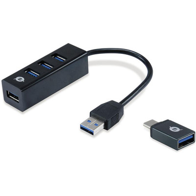 Product USB Hub Conceptronic 4-Port USB3.0 to USB 3.0 +USB-C base image