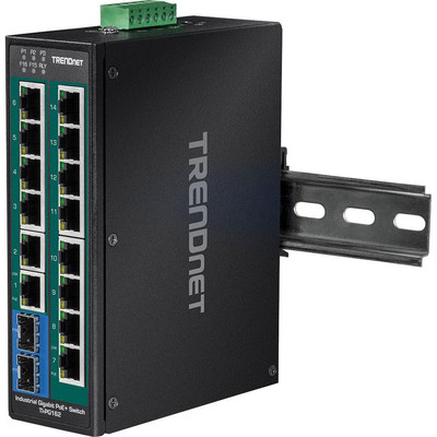 Product Network Switch TRENDnet Industrie 16Port Gbit PoE+ Metall DIN-Rail base image