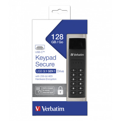 Product USB Flash 128GB Verbatim Secure Keypad USB 3.1 base image