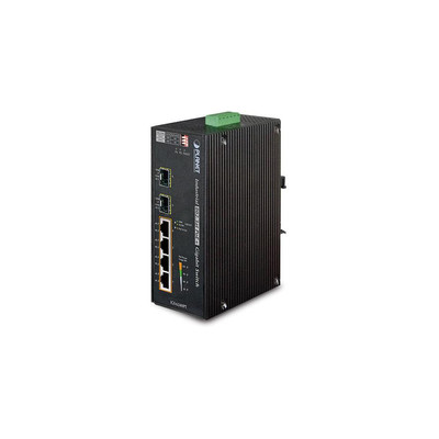 Product Network Switch PLANET Industrial 4-Port 10/100/1000T 802.3at PoE + 2-Port base image