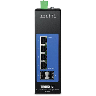 Product Network Switch TRENDnet Industrie 6 Port Gbit L2 Managed DIN-Rail base image