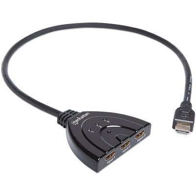 Product HDMI Switch Manhattan 1080p 3-port black cable base image