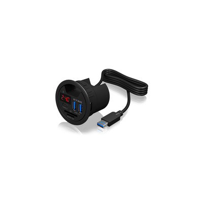 Product USB Hub IcyBox IB-Hub1404 2-Port USB 3.0 Tisch-Hub base image