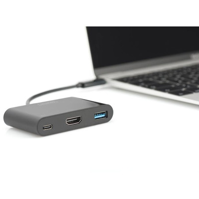 Product Docking Station Digitus USB3.0/C -> HDMI Multiport 3-Port black base image