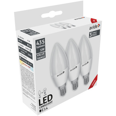 Product Λάμπα LED Avide Κερί 5W E14 Θερμό 3000K Value 3τμχ base image