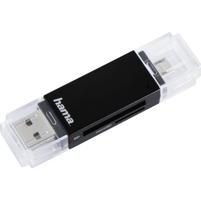 Product Card Reader Hama USB 2.0 OTG Basic SD/microSD black base image