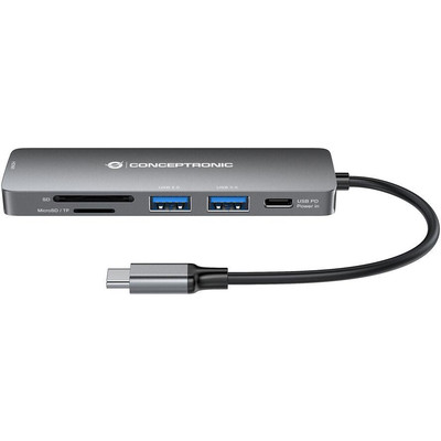 Product Docking Station Conceptronic USB-C->HDMI,USB-C PD,1x3.0/2.0USB SD/TF base image